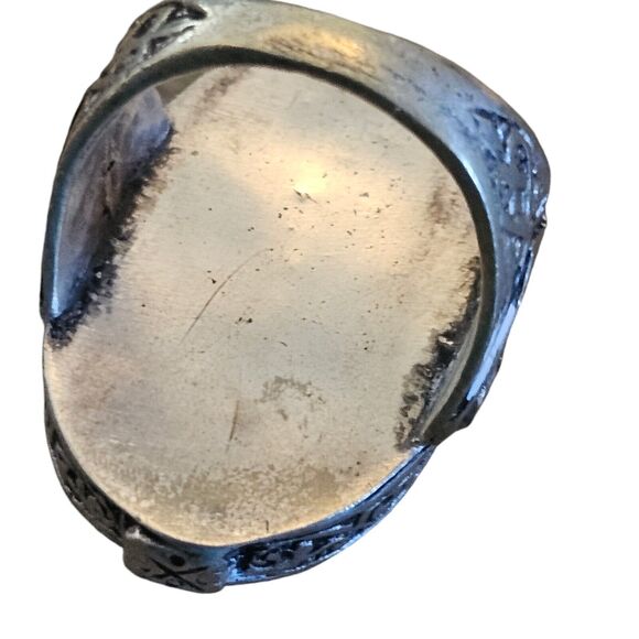 Islamic Ottoman Seal Ring Oval Size 9 Vintage Estate Jewelry - Picture 5 of 9